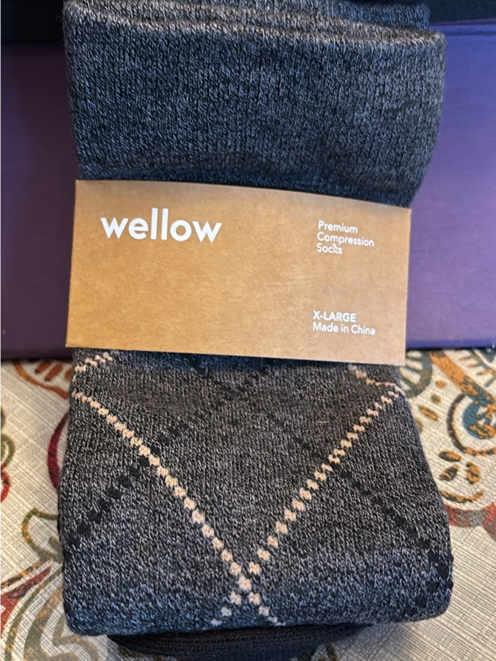 Wellow Men's Casual Compression Socks - Charcoal Gray